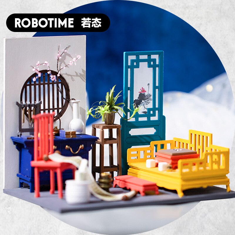 Robotime diy hytte kinesisk stil gårdhave i antik stil lille model træ håndlavet, sql-udsagnene køres og returneres