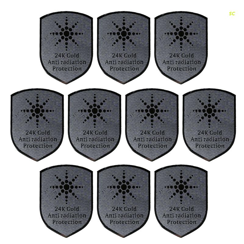 10PCS Shield Shape EMR Blocker Radiation EMF Protection Sticker for all Mobile Phones Computers Laptops Anti Radiation .
