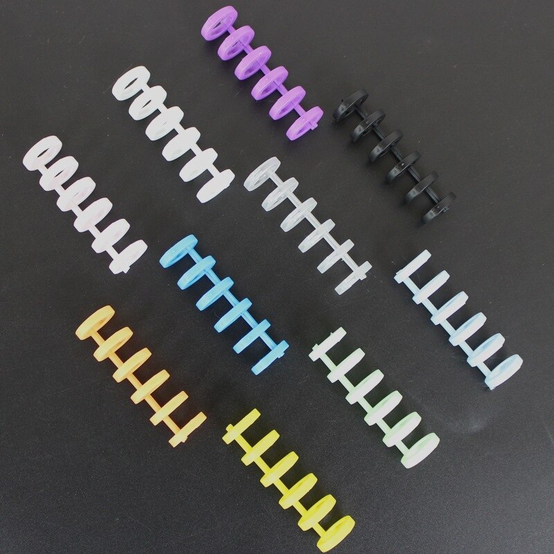 5Pcs 6-Hole Loose-Leaf DIY Opening Ring Binding Spiral Coil For Notepad Hinged Rings School Binding Paper Clip 10mm