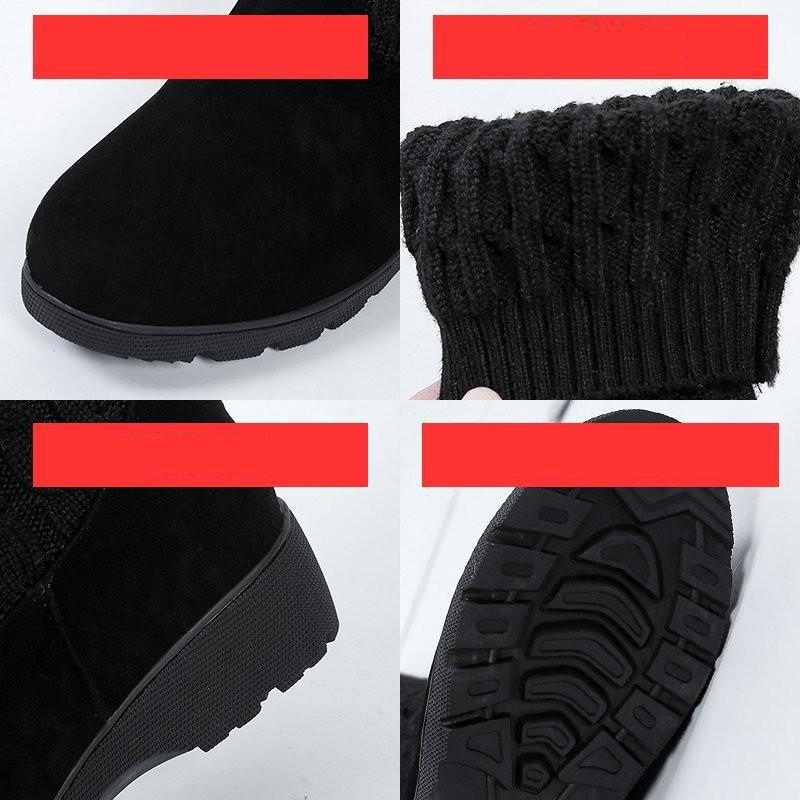 Smala ben spispipa lår höga stövlar kvinnor elastisk flock lång botte låg klack över knä botas vinter stretch strumpor stickning