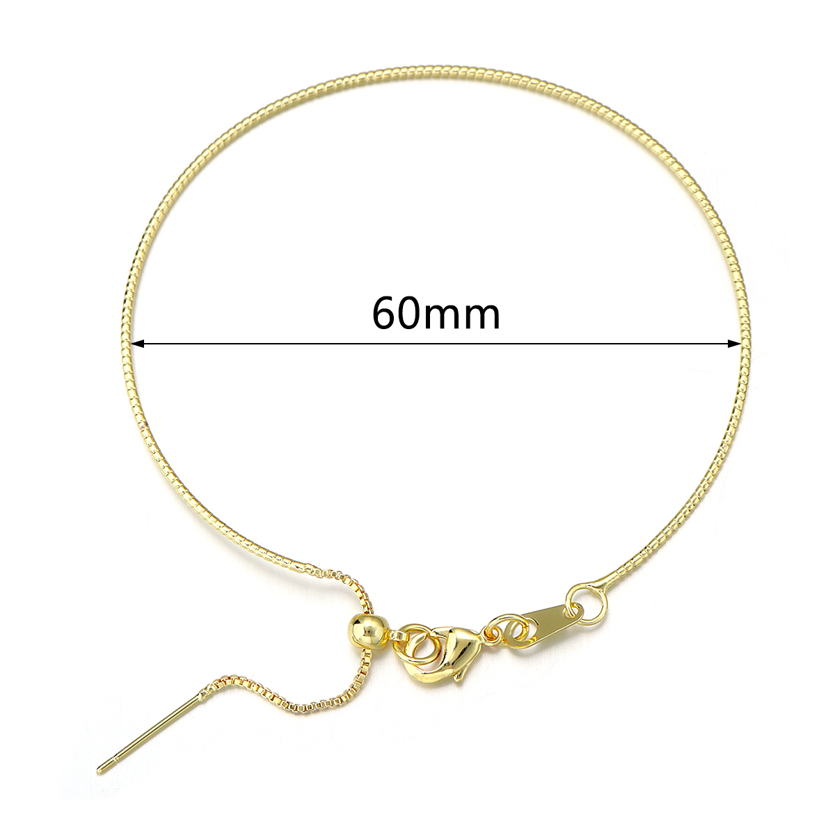 Koperen universele pin-ketting met verstelbare schuifstopper ketting armband ketting voor doe-het-zelf kralenarmband dames sieraden maken