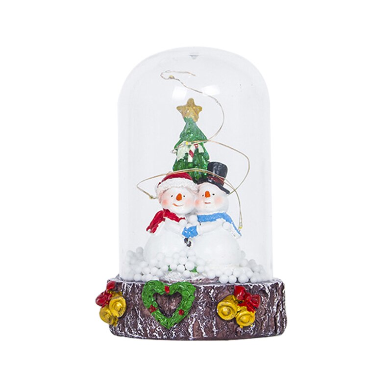 Kerst sneeuwbal nachtlampje decoratieve kinderen lichtgevende speelgoed ornamenten glazen deksel verlichting rendierboom festival ornamenten: 1