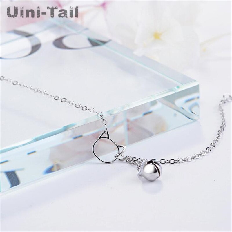 Uini-Tail 925 sterling silver Korean version of the small fresh cute cat bell bracelet simple personality cute