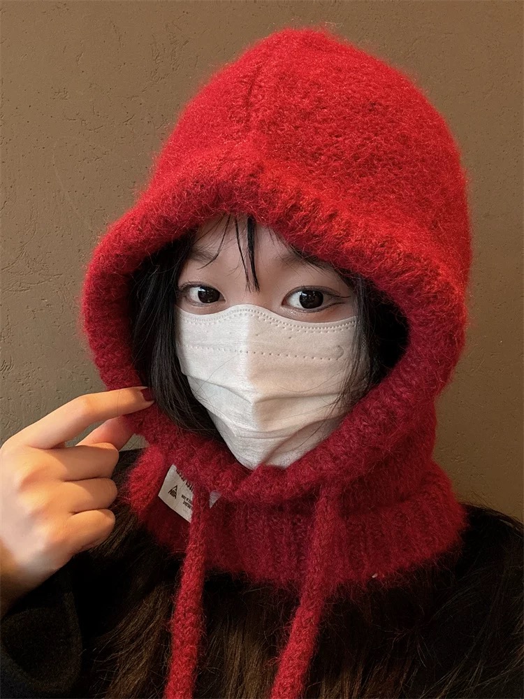 Strikkede luer til menn og kvinner, vintervarm unisex hettelue, halskrage, skjerflue, skilue, kalde luer, balaklava, lue