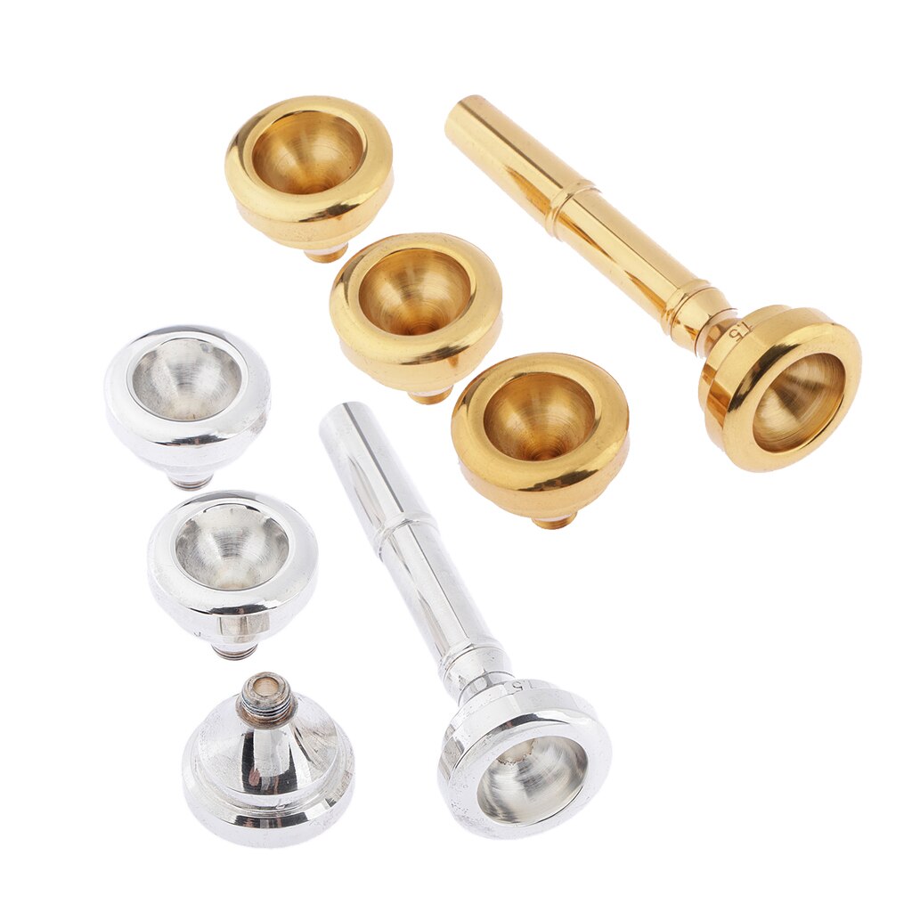 Trompette embouchure 7c 5c 3c 1.5c sertie de hauts plaqué or/argent Durable