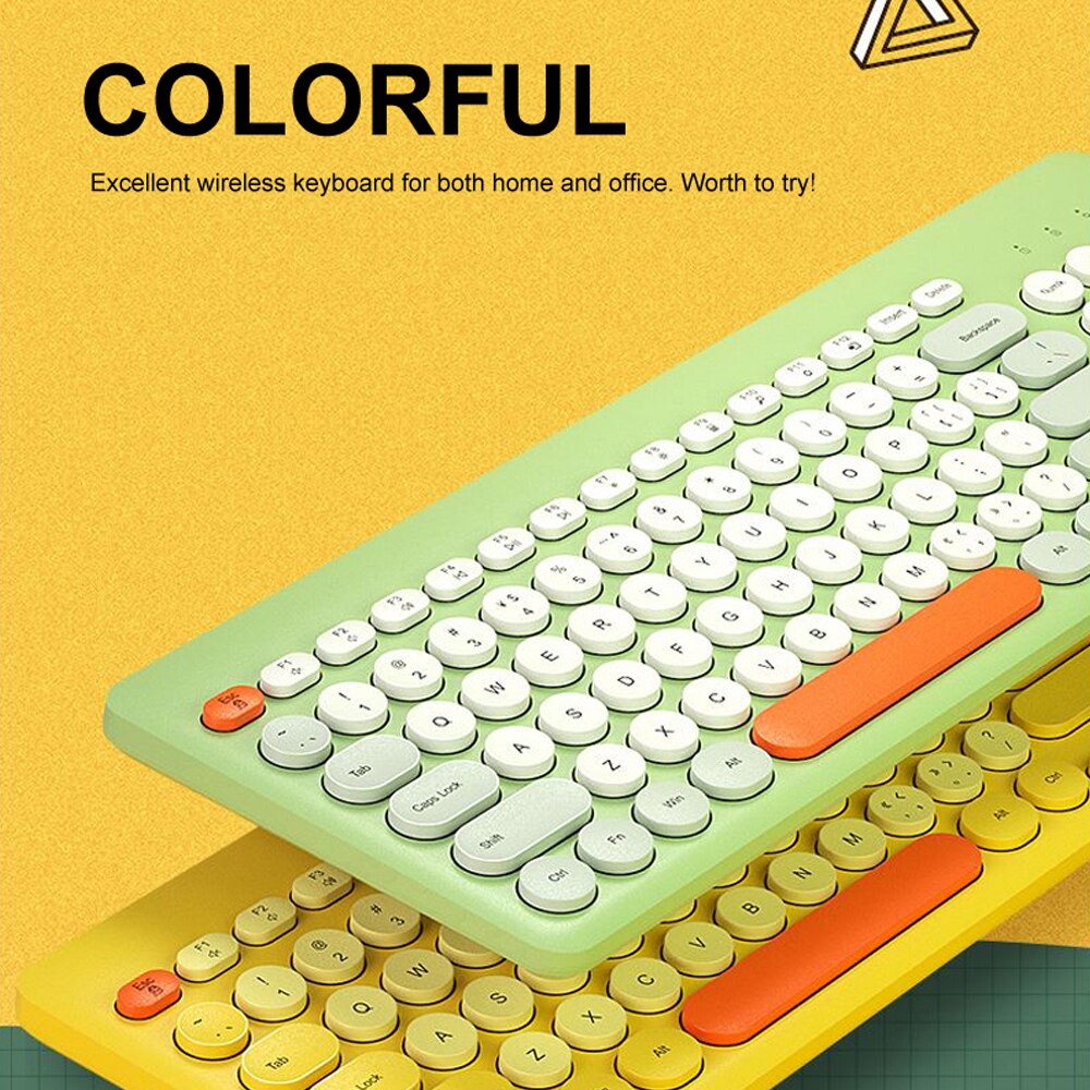 K221 Keyboard 2.4G Wireless Keyboard&Mouse Set 96 Key Round Keycaps Portable Ergonomic Keyboard for IOS/Windows Keyboard Mouse