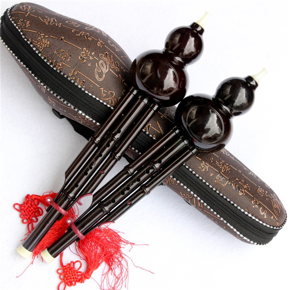 Traditionelt kinesisk håndlavet instrument hulusi cucurbit fløjte c nøgle med kinesisk knude bæretaske til begyndere musikalsk