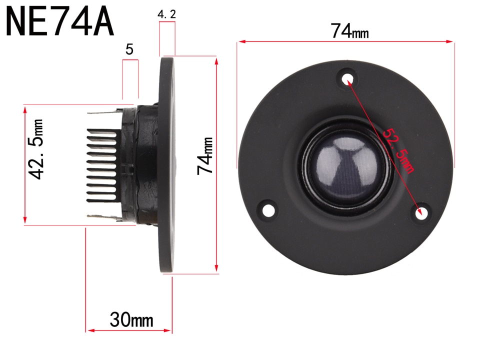 HIFIDIY LIVE 2.5~3 Inch Tweeter Speaker Unit Neodymium Silk membrane 6 OHM 30W Aluminum radiator ATreble Loudspeaker NE74A/70/66