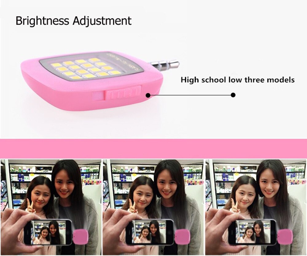 Portátil de 3,5mm Mini Selfie Flash LED de luz RK05 para cámara iPhone, IOS, Android Smartphone múltiples Selfie sincronización fotografía