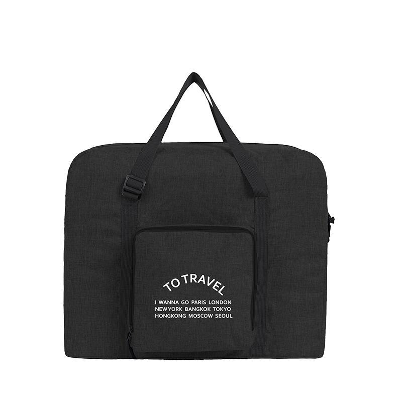 Waterdichte reistas met grote capaciteit, opvouwbare kleding, handbagage, organizer, opbergtas, weekendtas, trolleytas, reistas: Zwart