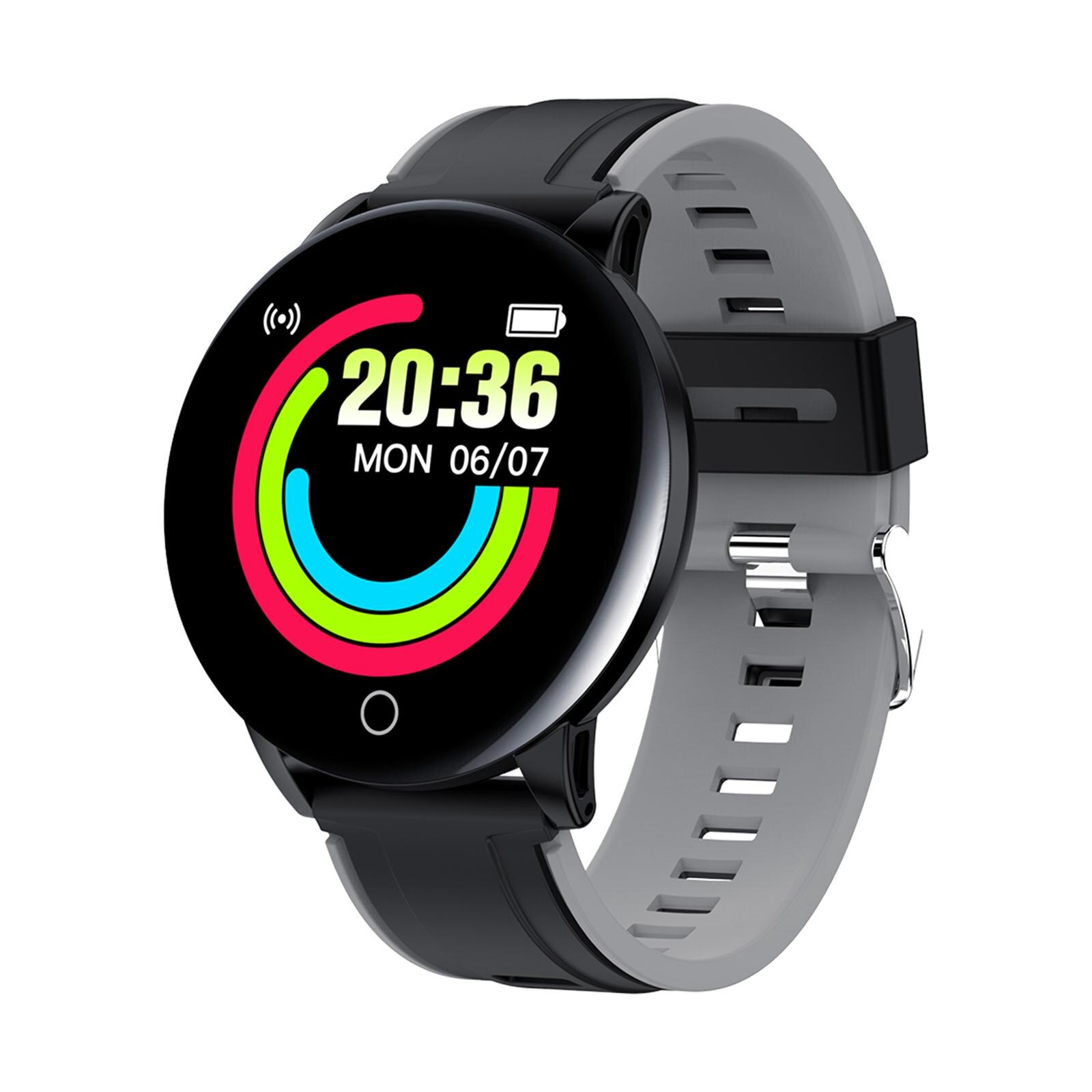 Smart Watch Bluetooth/ Anti-Lost Camera Remote Control for Fitness Men Women: Gray