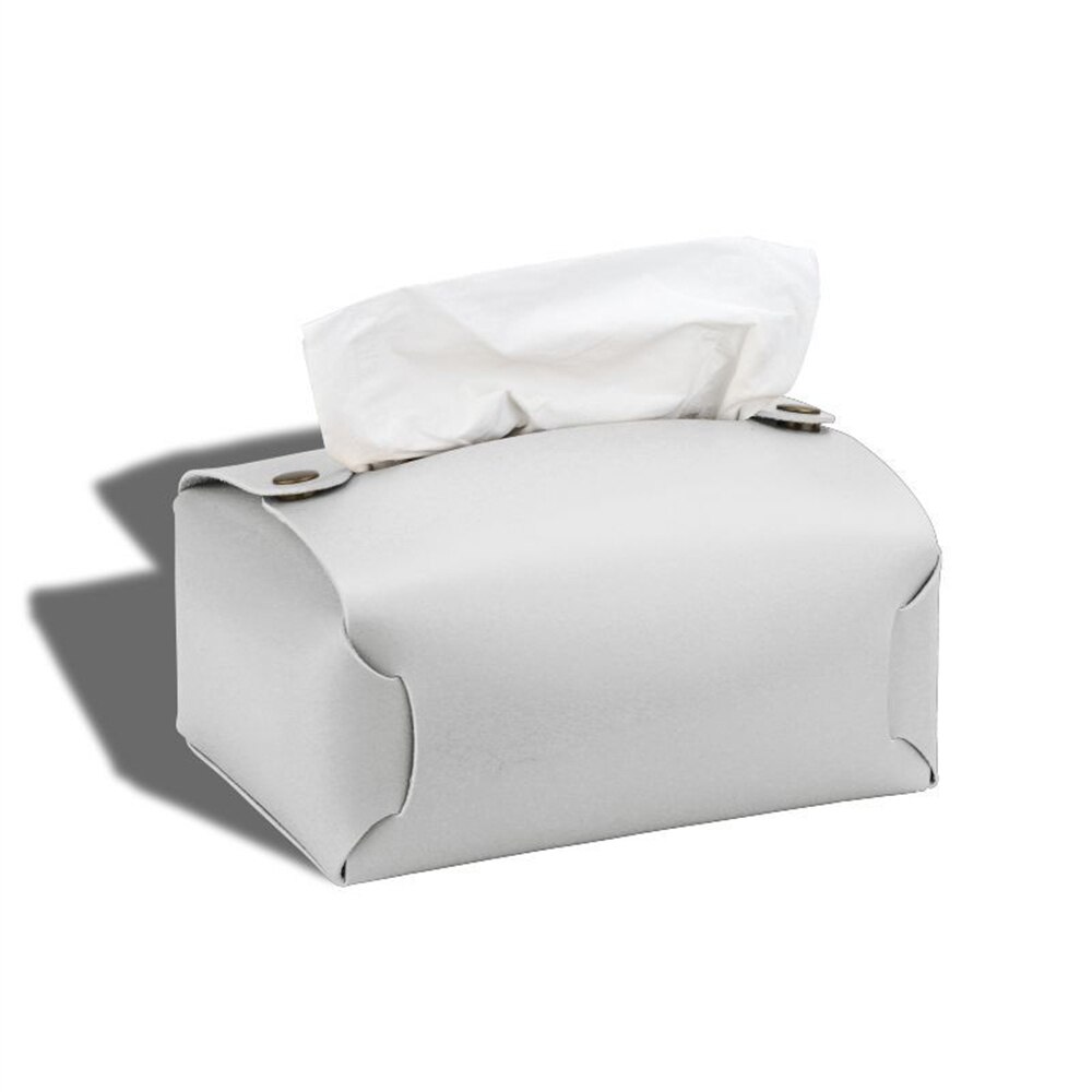 Light Luxury Tissue Case Box PU Leather Tissue Box Living Room Pumping Napkin Paper Box Simple Car Paper Household Storage Bag: A