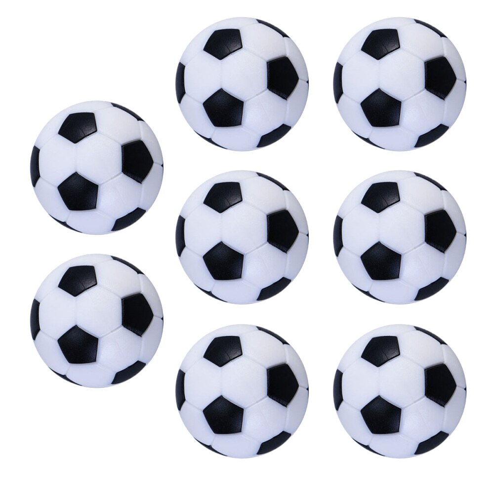 8pcs Black and White Football Toy Table Soccer Footballs Replacement Balls Tabletop Soccer Game Accessory (32mm Diameter)