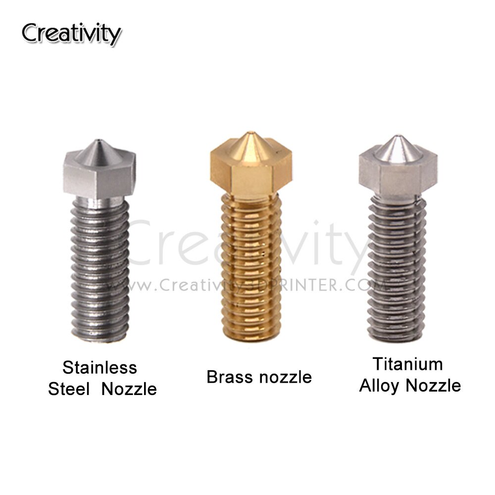 3D Printer Volcano Brass stainless steel Titanium Nozzles 0.4mm For 1.75mm Filament Extruder Nozzle Sidewinder X1&amp; Genius Nozzle