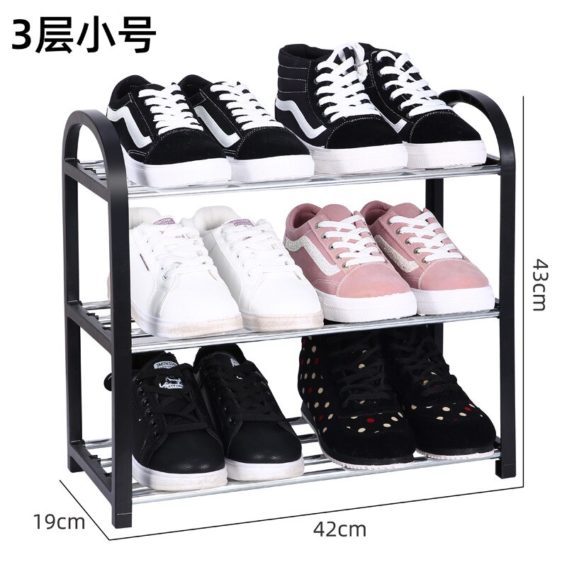 Multi-layer Shoe Rack Aluminum Metal Standing Shoe Rack 3/4/5 Layer Shoes Storage Shelf Home Living Room Organizer Accessories: 3 Tier S