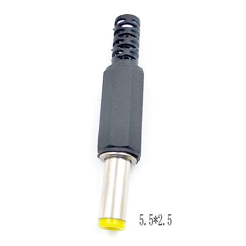 5pcs 5.5x2.5 5.5x2.1 4.8x1.7 4.0x1.7 3.5x1.35 2.5x0.7mm Man DC Power Plug Connector 180 graden Stekkers kabel Stekker Adapter: 5.5-2.5  5pcs