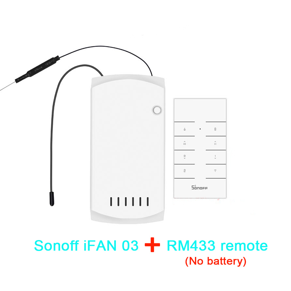 Sonoff iFAN03 RM433 Plafond Ventilator Controller Smart Wifi Schakelaar afstandsbediening Aanpassen Ventilatorsnelheid Dimmer Werkt Met Alexa Google Thuis: iFan 03 with RM433