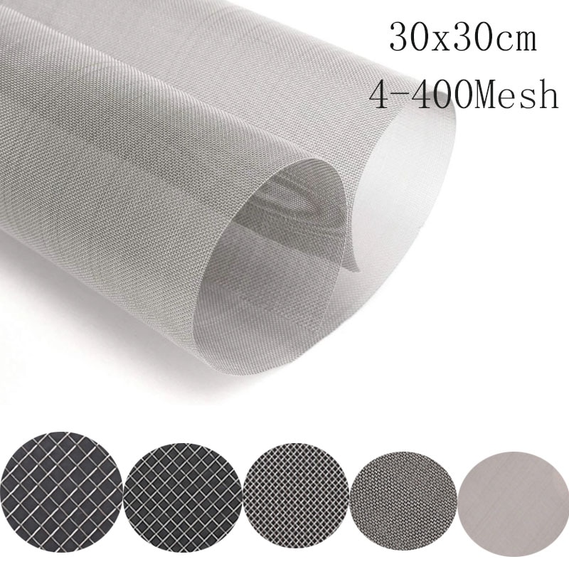 4-400 mesh 30 x 30cm ruostumaton teräsverkko suodatin verkko metalli etukorjaus kiinteä verkko suodatin kudottu lanka seula levy suodatin