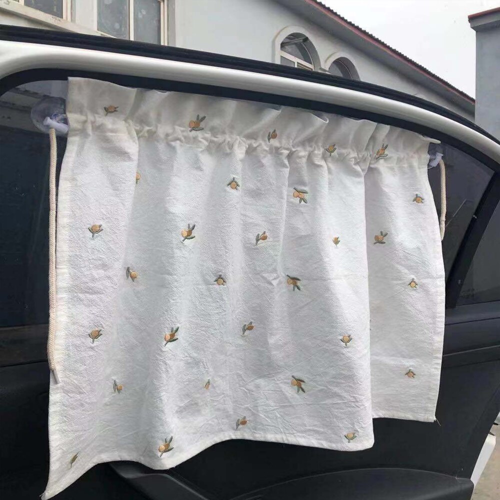 Ins Style-cortina bordada para coche de bebé, parasol de protección solar para ventana, protección UV para niños