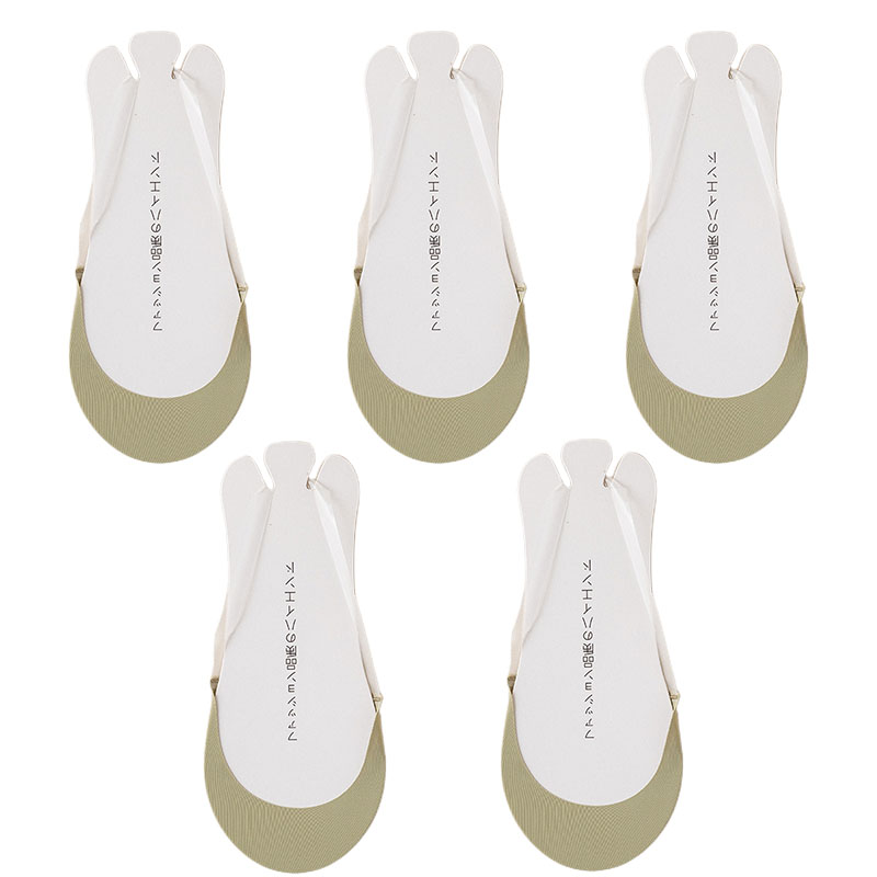 5Pairs Women's Socks Ultrathin Breathable Invisible Half Feet No Show Low Cut Boat Socks Invisible Ice Skil Sock Ladies Sokken: SKY BLUE