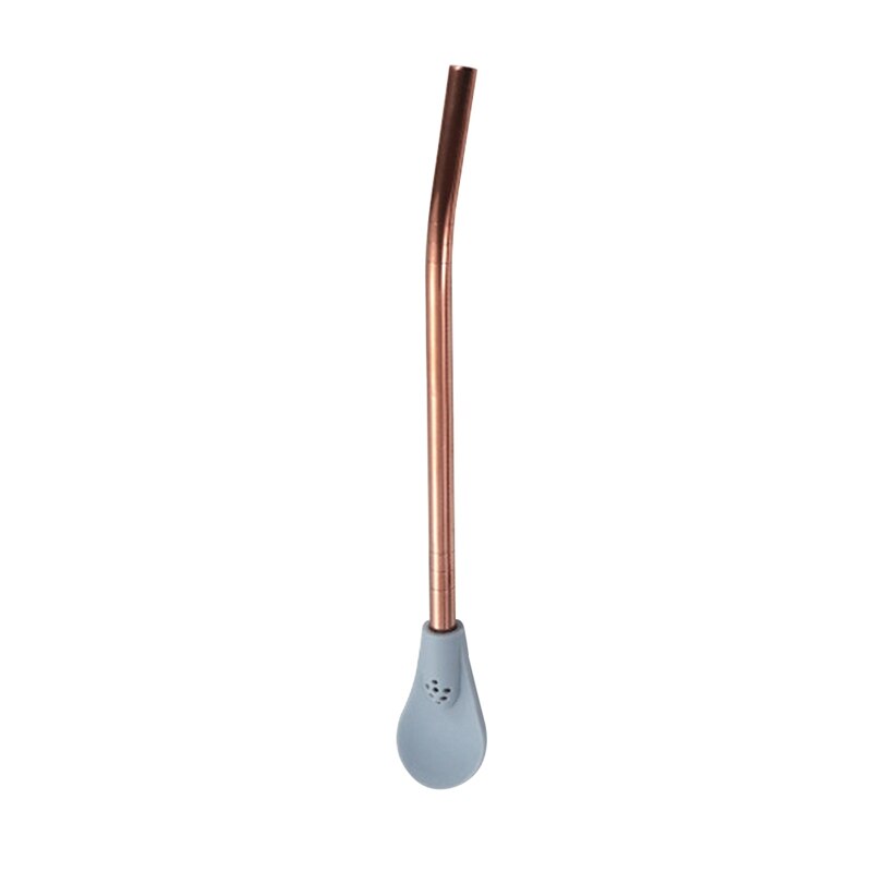 Pajita de acero inoxidable para beber agua y zumo, cuchara reutilizable con filtro para té, accesorios para el hogar y la cocina, 1 unidad