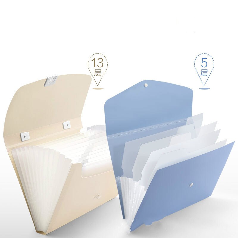 13 Grids Handheld File Folder Organ Box Bag Multi-function Organizer Storage Holder Office Document A4 Paper Folder