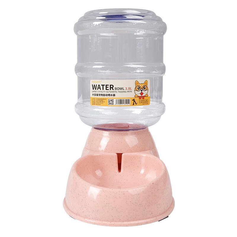 3,8 L Haustier Hund Katze Automatische Zubringer Große Kapazität Trinken Waterer Brunnen Wasser Flasche Fütterung Schalen Spender Für Katzen Hunde: Wasser Rosa