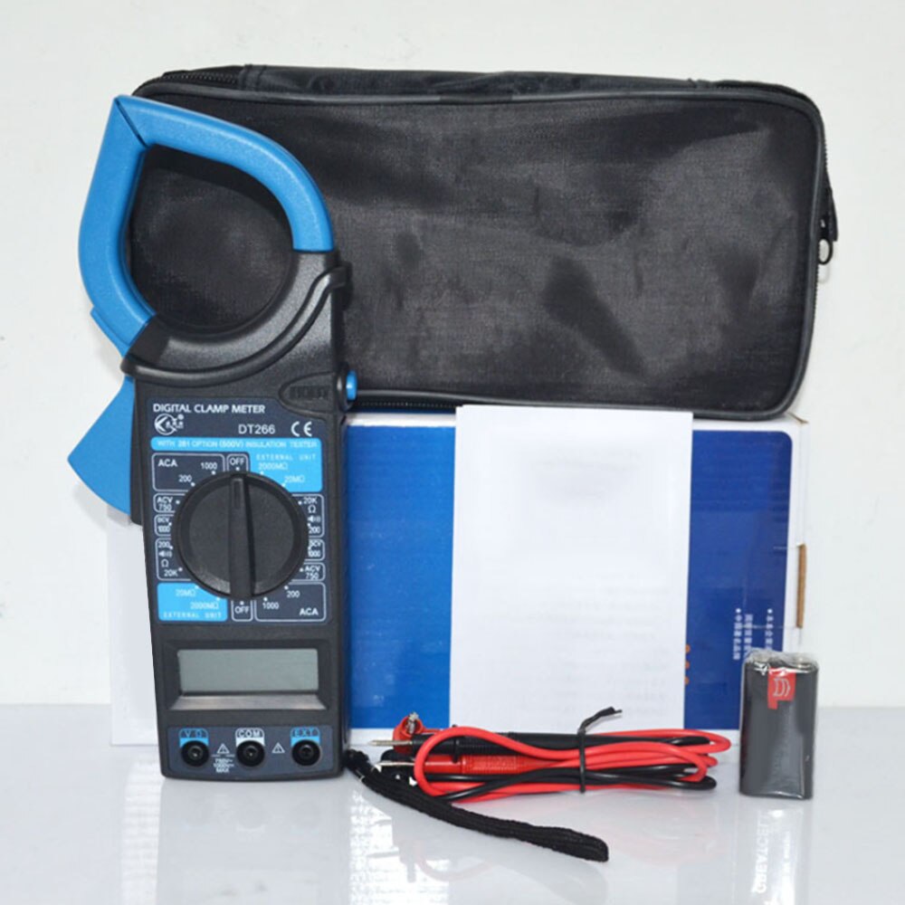 Digital Clamp Meter Multimeter High Precision 266 Type Ammeter Multi-function Automatic Range Capacitance Meter with 9V Battery