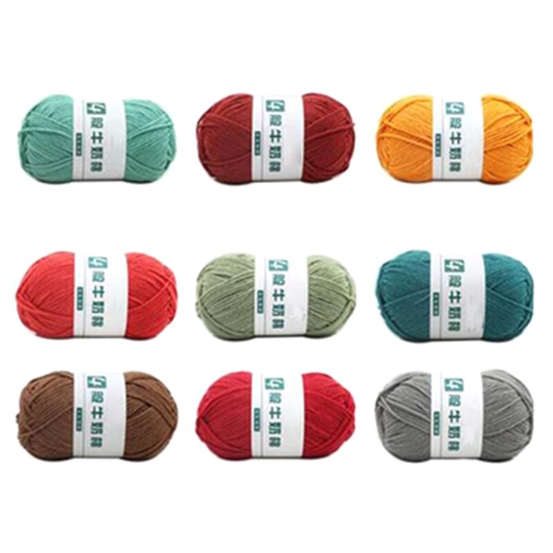36 colores Crochet cuatro hebras de leche de algodón de 4 hilos leche de hilo de algodón bola de hilo ganchillo hilo de lana para niños