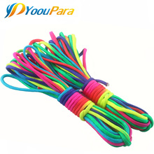 YoouPara-7 soportes de Cuerda de 550lb para exteriores, Cuerda de Paracord arcoíris de 4mm para tienda de emergencias, pulsera artesanal, Cuerda Escalada