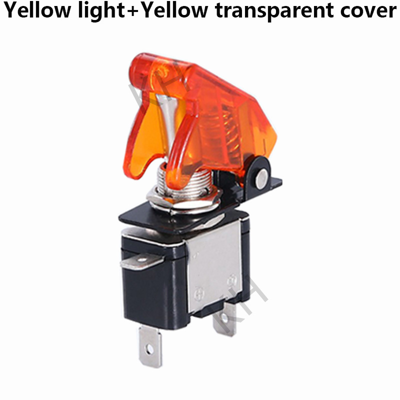 Auto Car Boat Truck Illuminated Led Toggle Switch With Safety Aircraft Flip Up Cover Guard 12V20A transparent: Blue