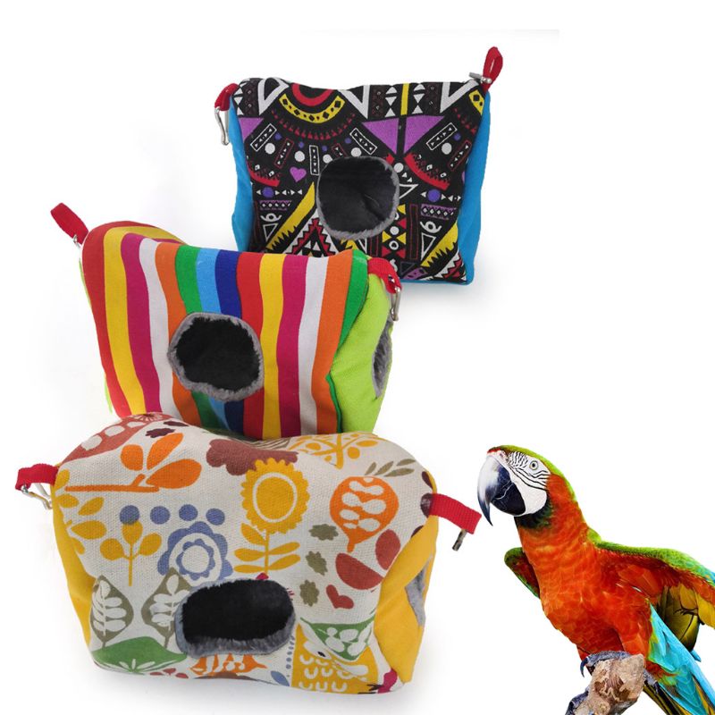 Nid d'oiseau câlin cabane perroquet Habitat grotte hamac suspendu Double trou sommeil lit D7YB