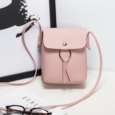 Kleine lederen schoudertas voor vrouwen mode vrouwelijke telefoon purse mini crossbody messenger bags pouch voor dames meisjes: pink