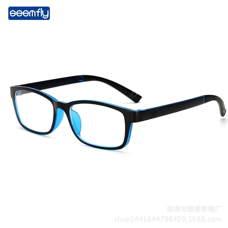 Seemfly Ultralight Small Square Glasses Frame Classic Retro Eyewear Yellow Night Vision Lens Computer Eyeglasses For Women&Men