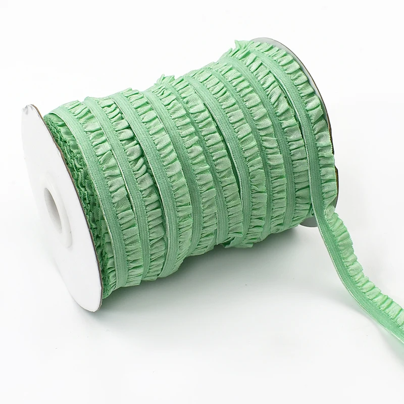 5/10/20M 10mm Meetee Ruffled Elastic Band for Sewing Pleated Stretch Lace Trim Rubber Ribbon Hairband Elasticity Tape Accessory