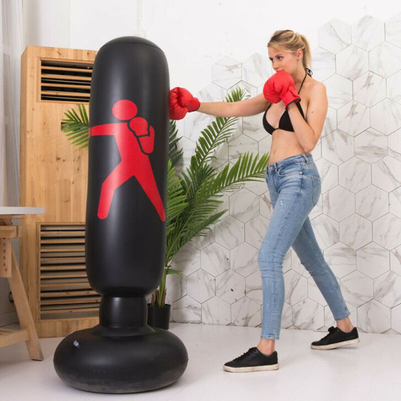 160CM Stand MMA Kick Martial Training Sport Free Standing Boxing Punch Bag Vent Inflatable Boxing Post for Home Sports