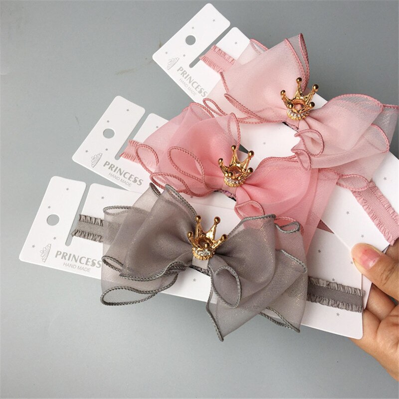 Bebê meninas bowknot coroa bandana laço elástico princesa faixa de cabelo moda novo estilo crianças acessórios para o cabelo