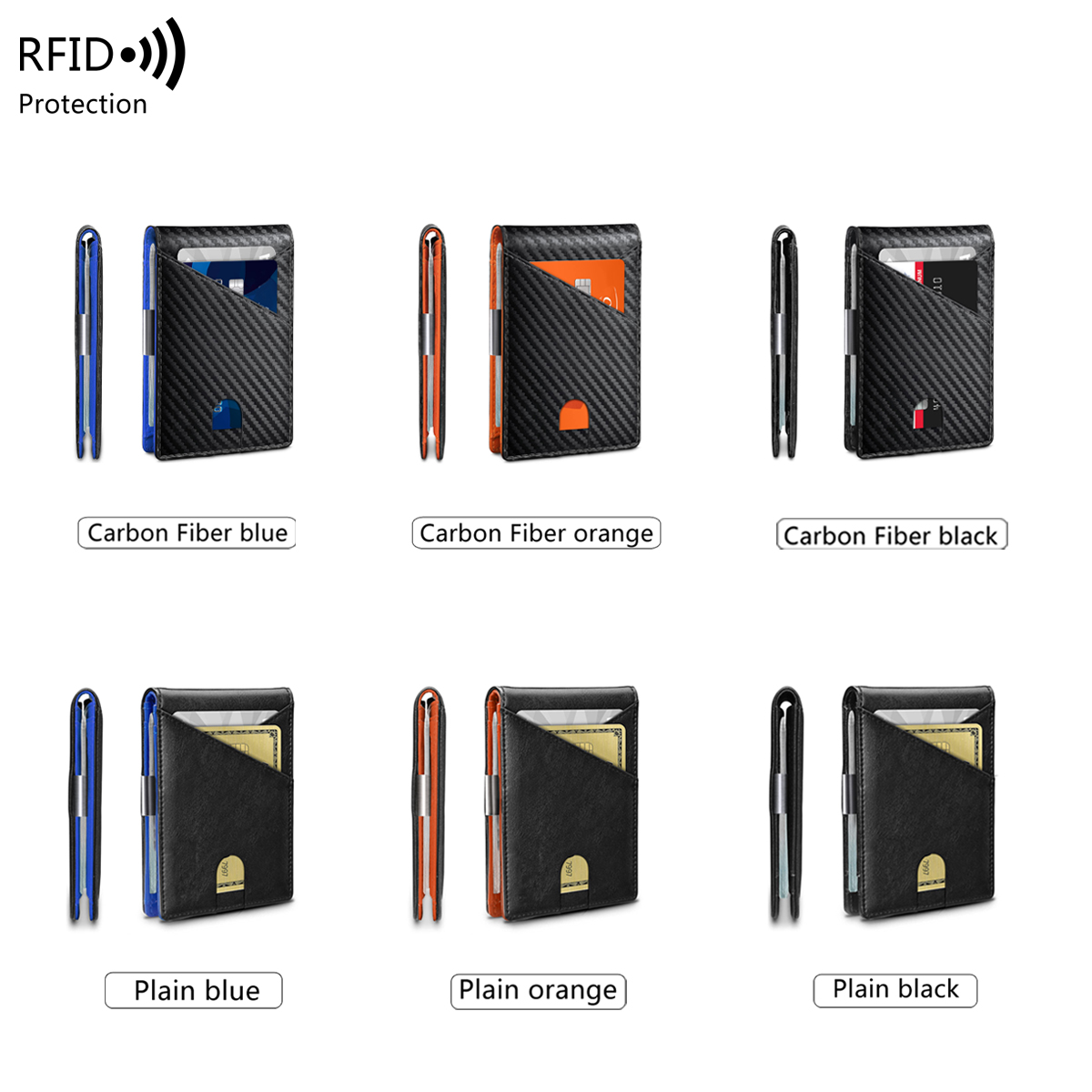 RFID-Anti-Diebstahl-Bürste, Herren-Geldbörse, tragbar, doppelt gefaltet, Kreuz-Fronttasche, Kartenhalter, multifunktionale 12-Kartensteckplatz, kurze Zerowallet