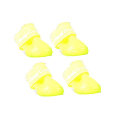 XL/XXL 4pcs/set Pet Shoes Dog Waterproof Rain Boots Rubber Candy Color Large Dog Shoes: Yellow / XXL
