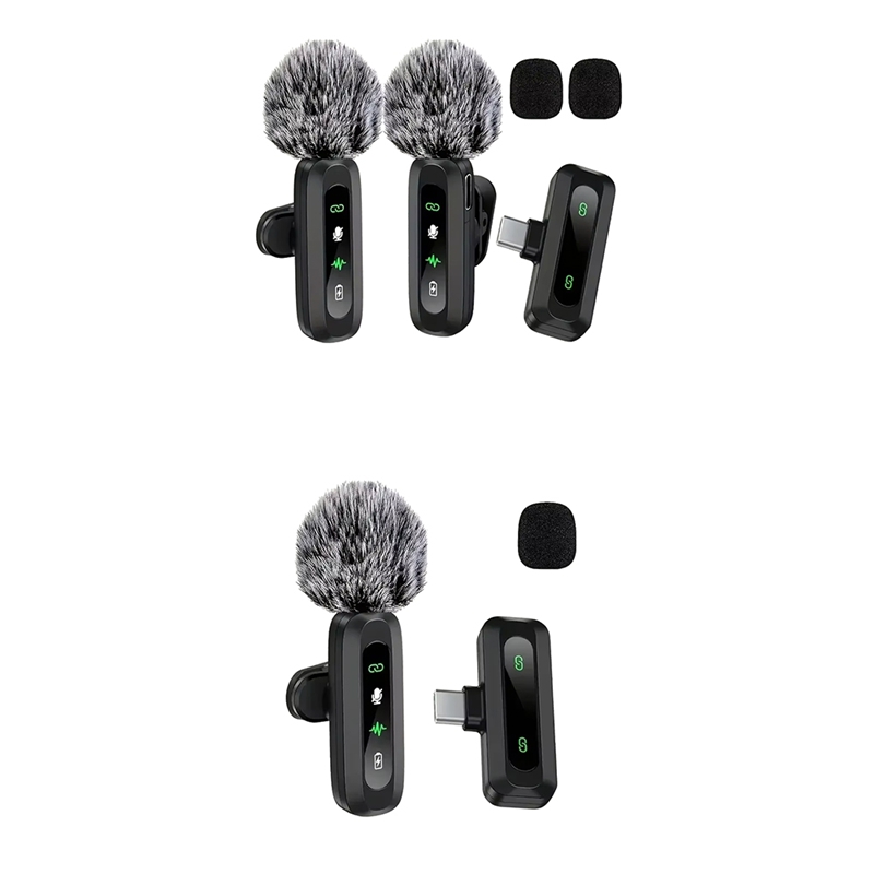 Microfono da bavero wireless 3CGRO-J3 Connettore USB tipo C Microfono con cancellazione del rumore per lo streaming Modello polare unidirezionale