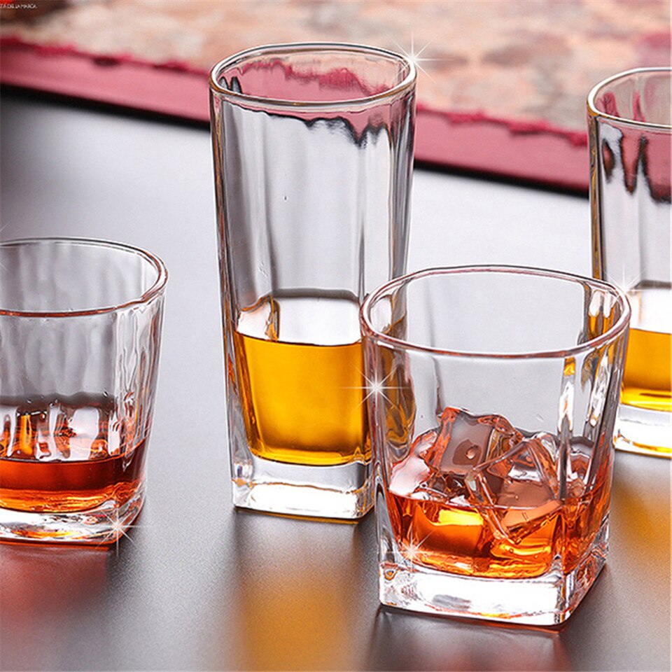 4pcs Transparent Crystal Glass Cup for Whiskey Wine Vodka Bar Club Spirits Wine Glass Cup Beer Wine Glass Brandy Cup