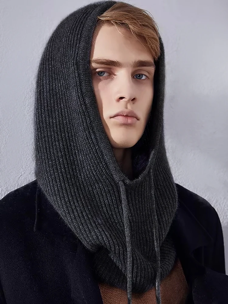 Ull kasjmir strikket hette lue skjerf luer dame menn vinterhals varm balaklava hodeplagg luer unisex 4 farger