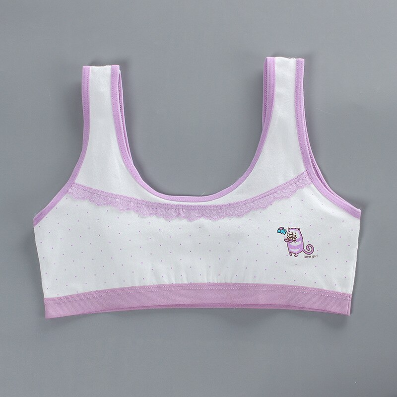 8-18years Teen Girls Training Bras Puberty Wireless Elastic Bra Cotton Sport Tank Tops Underwear Kids Bra