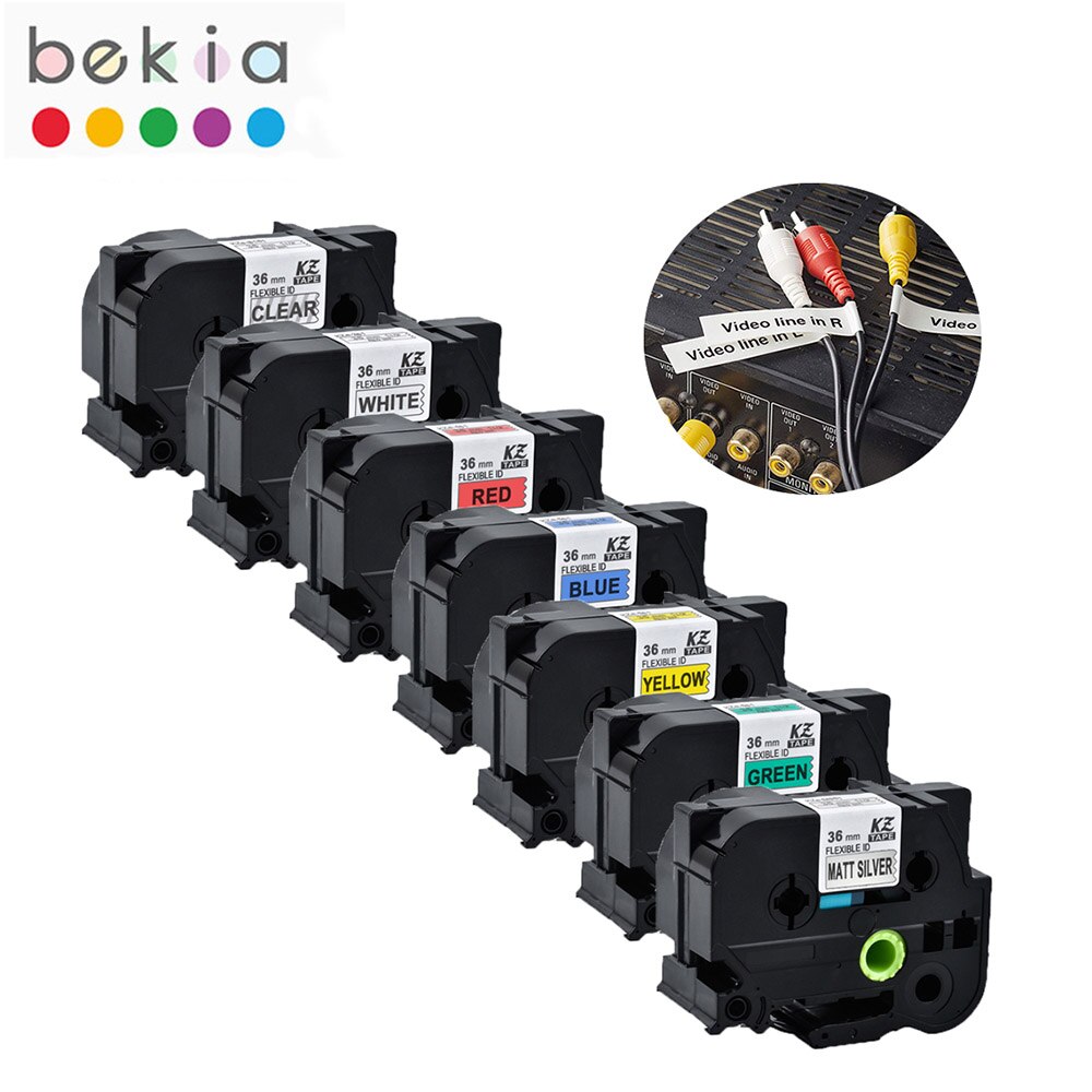 36mm Labeling Tapes TZE Compatible Tze-FX261 tze-fx661 fx461 Flexible Cable Label Tape Ribbon for Brother P Touch Printer