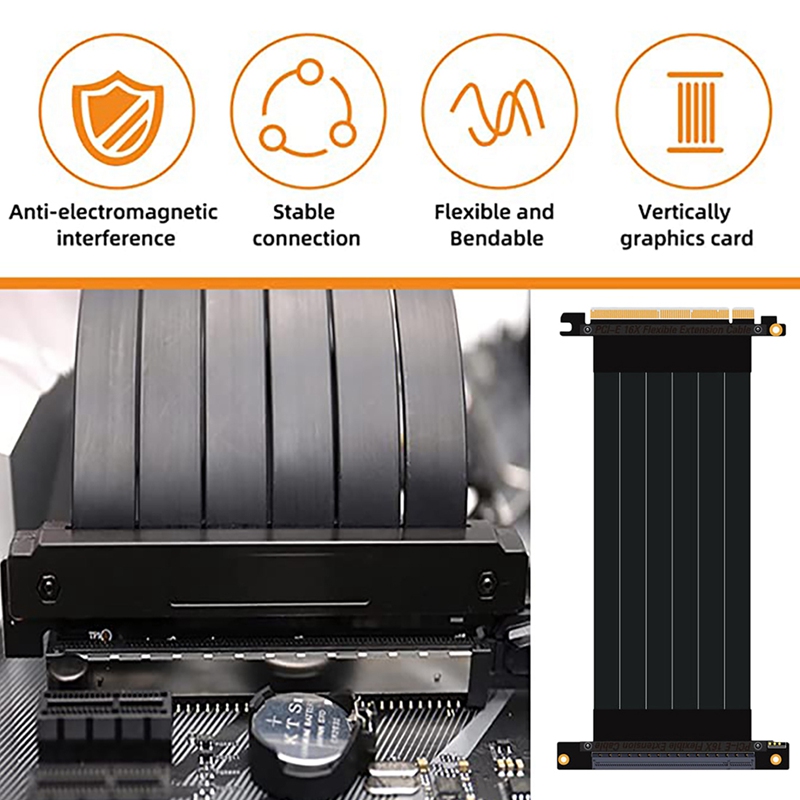 Pcie 3.0 Grafische Kaart Verlengkabel Pci-E 16X Om 16X Haakse Gpu Verlengkabel Mijnbouw Kaart Connector
