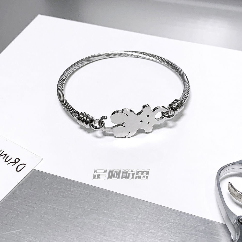 Nette Hohl Bär Armbinde für Frauen Hüfte-hüpfen Doppel Perle Kette Edelstahl Bär Armbinde Party Schmuck neue: Schwarze Gewehr überzogen