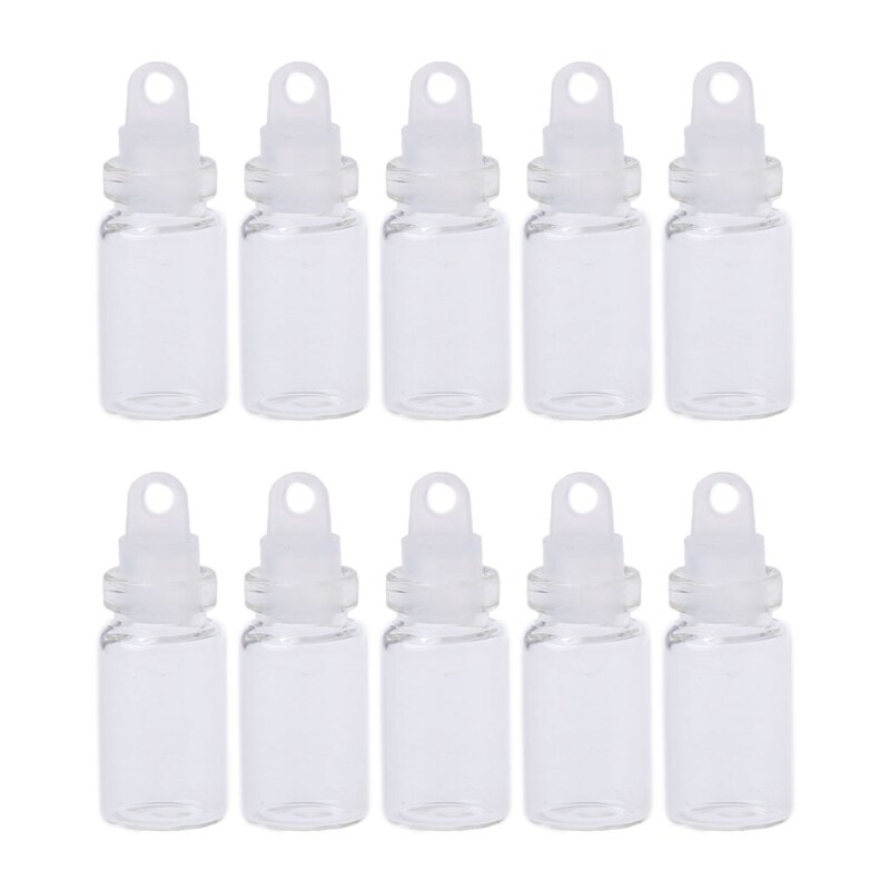 10pcs 1ml /2ml Glass Bottles with Plastic Stopper Wish Bottle Wedding Jewelry Party Decoration Bottles Jars Crafts