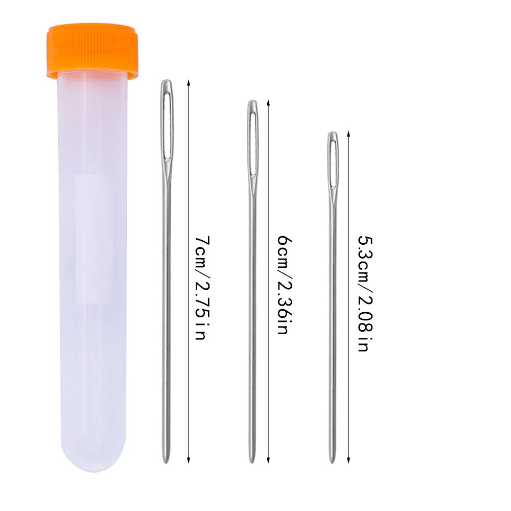 MIUSIE 20PCS Large-eye Blunt Needles Steel Yarn Knitting Needles Big Eyes Sewing Needles for Ribbon Embroidery Craft Needle Work