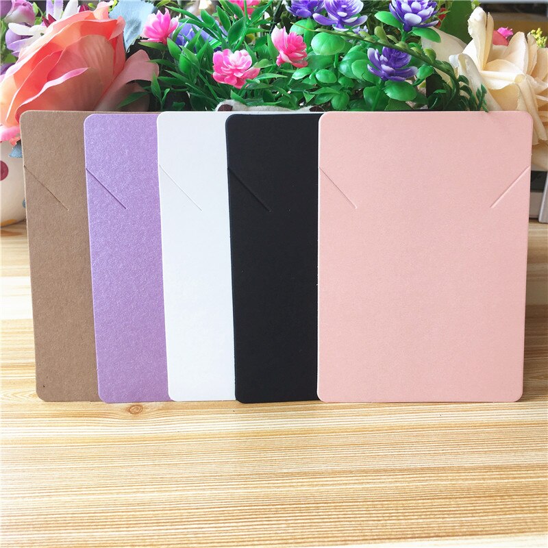 Handmade Kraft Colorful Paper Cardboard for Jewelry Necklace Hand Chain Display Packaging Card 12Pcs/lot 12.5x9cm