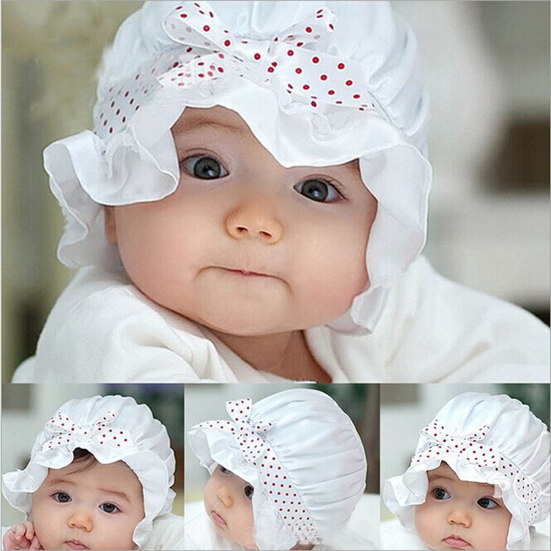 Nette Spitze Neugeborenen Baby Hut Fotografie Requisiten Blume Sommer Baby Zubehör Mädchen Sonnenhut Atmungs Tupfen Beanie Hut Kappe